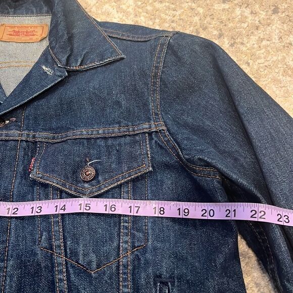 Vintage 80s Levis Denim Jean 70506 0216 Trucker Jacket Size 42 Made in Canada - Picture 8 of 10